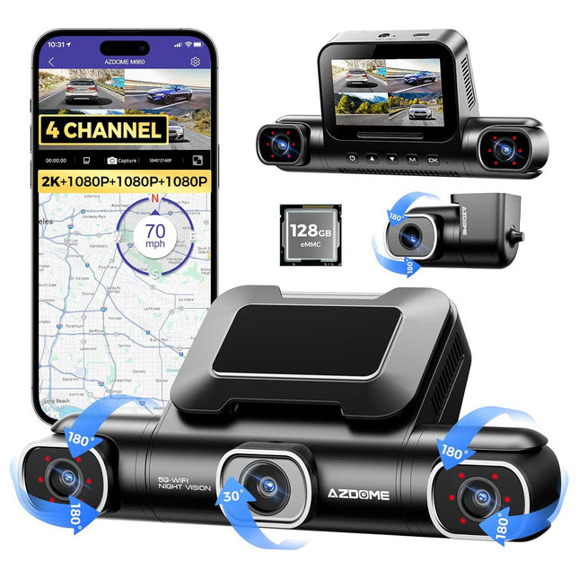AZDome M660 4CH 128gb 2K Wifi GPS 360-degree dashcam