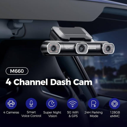 AZDome M660 4CH 128gb 2K Wifi GPS 360-degree dashcam