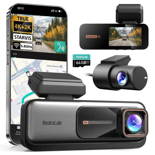 Botslab G980H Pro 4K Wifi GPS 2CH 64gb dashcam