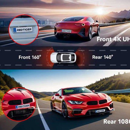 Redtiger A4 4K Touch Wifi GPS 2CH 64gb dashcam