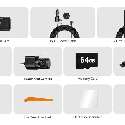 Redtiger A6 3CH 2K Touch Wifi GPS 64gb dashcam