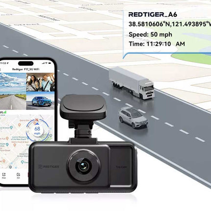 Redtiger A6 3CH 2K Touch Wifi GPS 64gb dashcam