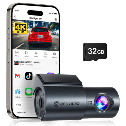 <tc>Redtiger F11 4K 1CH Wifi 32GB dashcam</tc>