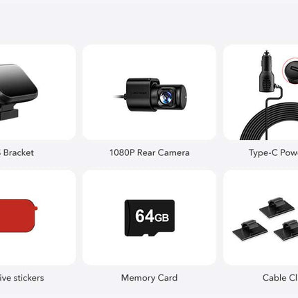 Redtiger F17 3CH 4K Wifi GPS 64gb dashcam