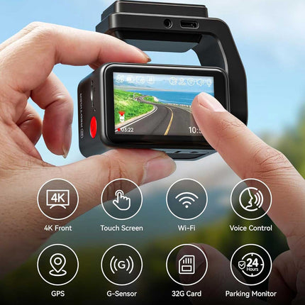 Redtiger F4 4K Touch Wifi GPS 32gb dashcam