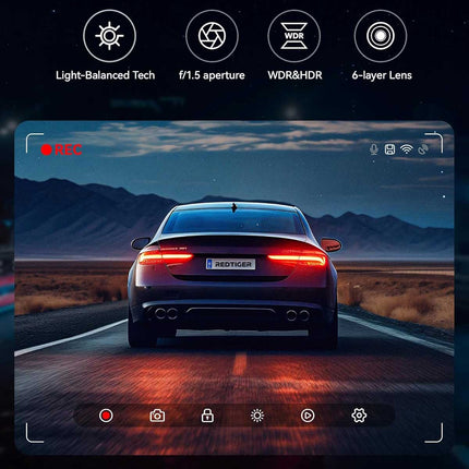 Redtiger F7N 4K Wifi GPS 2CH 64gb dashcam