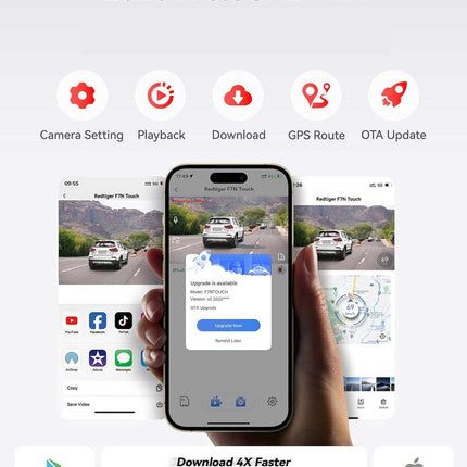 Redtiger F7NT 4K Touch Wifi GPS 2CH 64gb dashcam