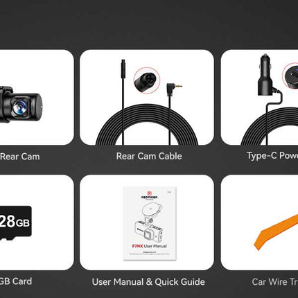 Redtiger F7NX 4K Touch Wifi GPS 2CH 128gb dashcam