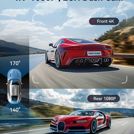 Redtiger F7NX 4K Touch Wifi GPS 2CH 128gb dashcam
