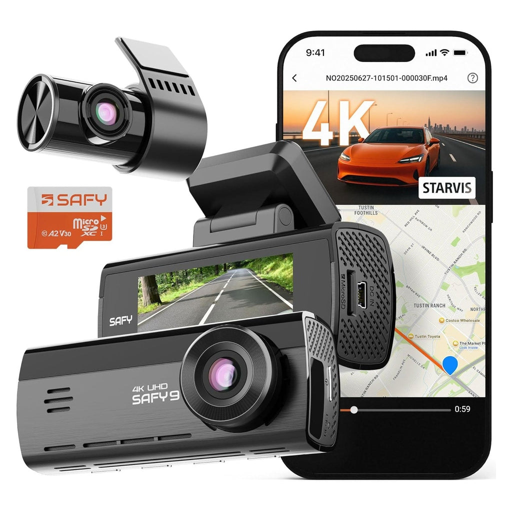 SAFY9 2CH 4K Wifi GPS 64GB dashcam