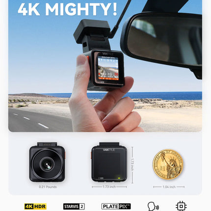 Vantrue E1 Pro Cloud 4K Wifi GPS dashcam