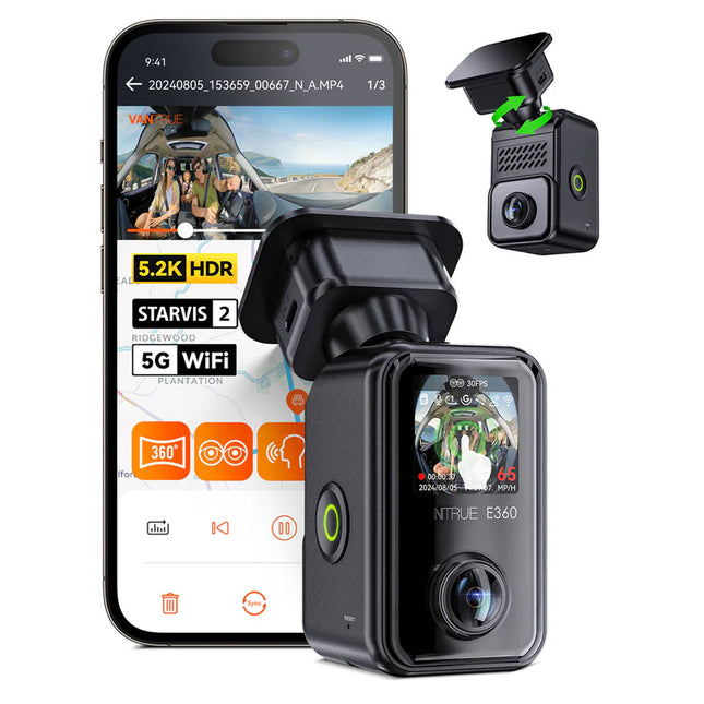 Vantrue E360 Cloud 5K 2CH Wifi GPS 360 degree dashcam