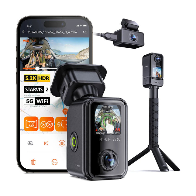Vantrue E360 Ace Cloud 5K 3CH Wifi GPS 360-degree dashcam