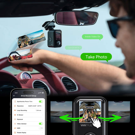 Vantrue E360 Plus Cloud 5K 3CH Wifi GPS 360 degree dashcam