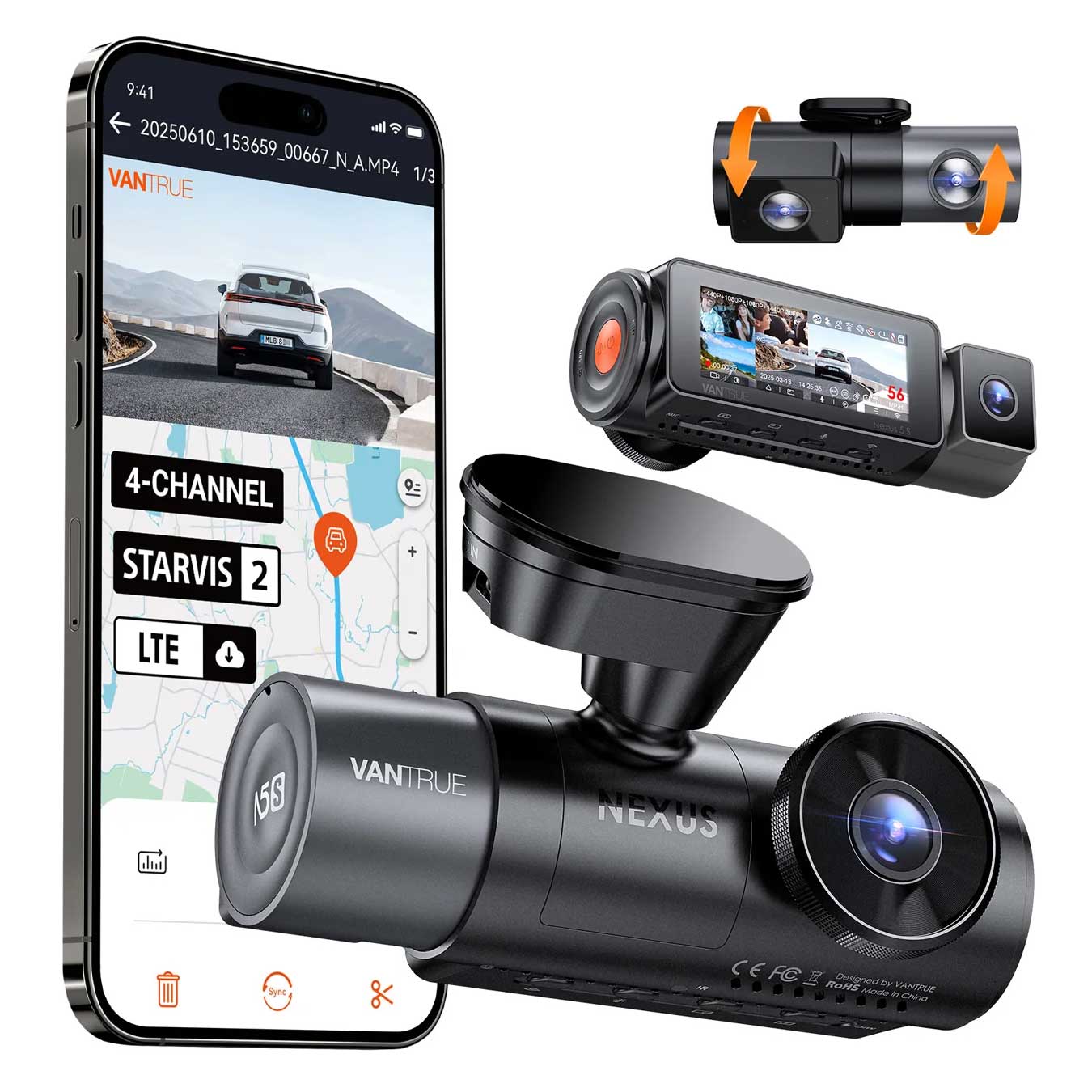<tc>Vantrue N5S Cloud 2K 4CH Wifi GPS 360 degree dashcam</tc>