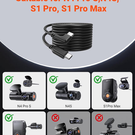 Vantrue Rear Camera Cable Vantrue N4 Pro / N4S 9-metre rear-view camera cable – Allcam | dashcam ...