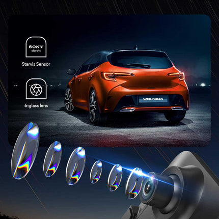 Wolfbox G840H 2K Wifi GPS 32gb Mirror dashcam