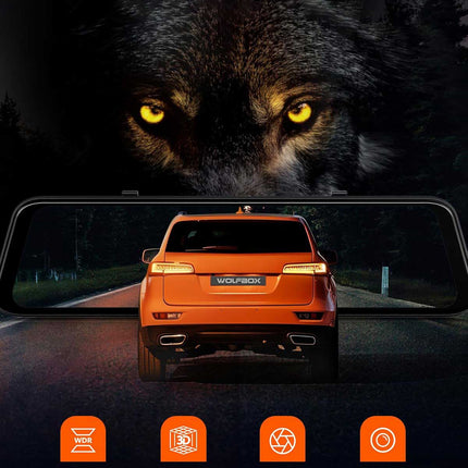 Wolfbox G850 Pro 4K Wifi GPS 64gb Mirror dashcam