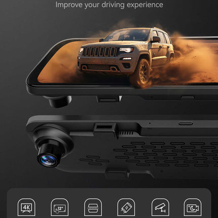 Wolfbox G850 Pro 4K Wifi GPS 64gb Mirror dashcam