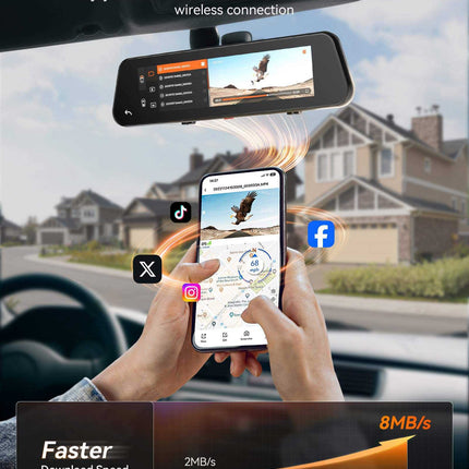 Wolfbox G900 Pro 4K Wifi GPS 128gb Mirror dashcam
