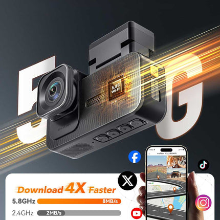 Wolfbox X5 Touch 3CH 4K Wifi GPS 128gb dashcam