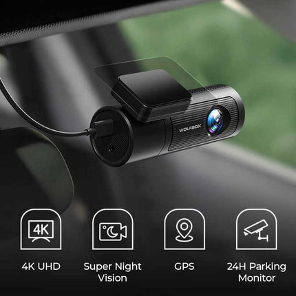 Wolfbox i05 4K Wifi GPS 2CH 32gb dashcam