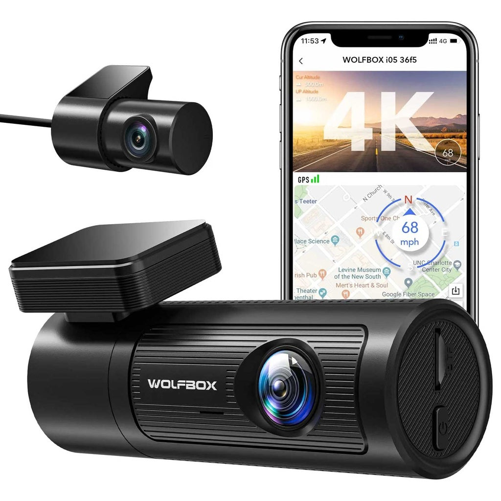 Wolfbox i05 4K Wifi GPS 2CH 32gb dashcam