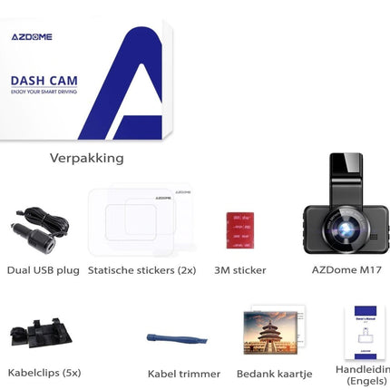 <tc>AZDome M17 Pro Wifi 1CH Full HD dashcam</tc>