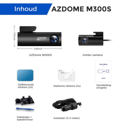 <tc>AZDome M300S 4K 2CH Dual Wifi GPS 64gb dashcam</tc>