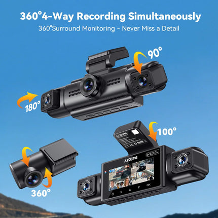 <tc>AZDome M350 4CH 2K Wifi GPS 64GB 360-degree dashcam</tc>