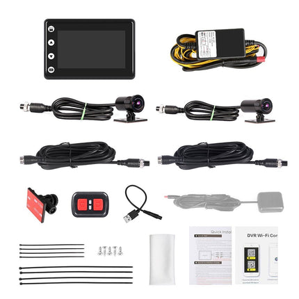 Motocam A2X Wifi 2CH dual motorcycle dashcam