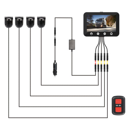 Motocam C4.3 4CH VGA truck dashcam