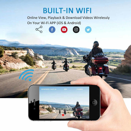 Motocam E6L 2CH Dual Wifi motorcycle dashcam