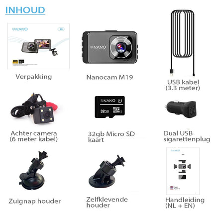 <tc>Nanocam M19 2CH Dual Full HD 32gb dashcam</tc>