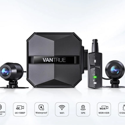 Vantrue F1 4K Dual Wifi GPS motorcycle dashcam