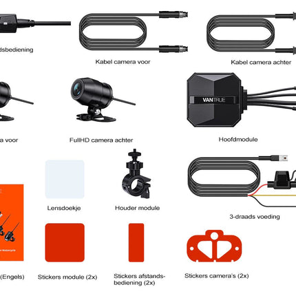 Vantrue F1 4K Dual Wifi GPS motorcycle dashcam
