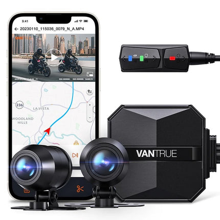 Vantrue F1 4K Dual Wifi GPS motorcycle dashcam