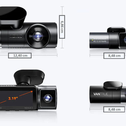 Vantrue N5 2K QuadHD 4CH Wifi GPS 360-degree dashcam