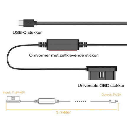 Vantrue VP04 OBD USB-C hardwire kit