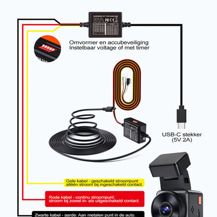 Vantrue VP01 USB-C Hardwire kit 3-wire