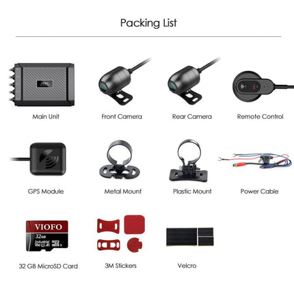 Viofo MT1 2CH Dual Wifi GPS 32gb motorcycle dashcam